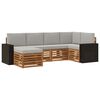 vidaXL Set di divani da esterno 6 pz Naturale e Grigio Chiaro