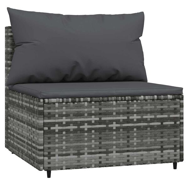 vidaXL Divani Centrali da Giardino con Cuscini 2pz Polyrattan Grigio