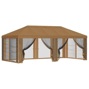 vidaXL Copertura Gazebo con Pareti Laterali 6 x 3 m Beige Poliestere