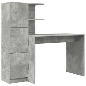 vidaXL Scrivania Grigio cemento 133,5 x 50 x 124 cm 2 pz