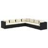 vidaXL Set Divani da Giardino 7 pz con Cuscini in Polyrattan Nero