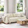 vidaXL Divano Beige 221 x 78 x 80 cm Tessuto misto lino