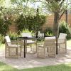 vidaXL Set da Pranzo per Giardino 5 pcs Beige polyrattan