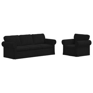 vidaXL Set di divani 2 pz Nero Tessuto
