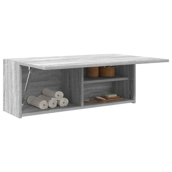 vidaXL Mobile da Bagno Grigio Sonoma 80x25x30 cm in Legno Multistrato