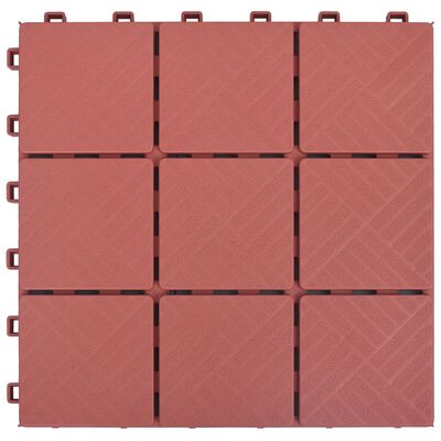 vidaXL Piastrelle per Decking 10 pz Rosse 30,5x30,5 cm in Plastica
