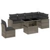 vidaXL Set Divani da Giardino 7 pz con Cuscini Grigio in Polyrattan