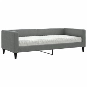 vidaXL Divano Letto con Materasso Grigio Scuro 90x190 cm in Tessuto