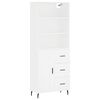 vidaXL Credenza Bianca 69,5x34x180 cm in Legno Multistrato