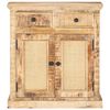 vidaXL Credenza 65x32x70 cm Legno Massello di Mango e Canna Naturale