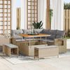vidaXL Set Divano da Giardino 9 pcs Beige e Grigio Chiaro polyrattan