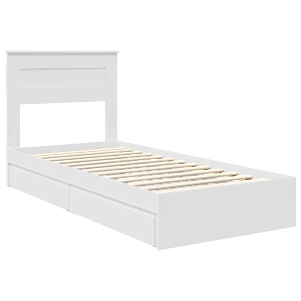 vidaXL Letto con Contenitore Bianco 75 x 190 cm Legno multistrato