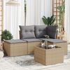 vidaXL Set Divano da Giardino 5 pz con Cuscini Beige in Polyrattan