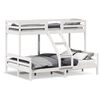vidaXL Letto a Castello 90x200/140x200cm Bianco Legno Massello di Pino