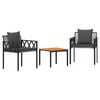 vidaXL Set Mobili da Esterno 3 pz Grigio e Grigio Scuro polyrattan