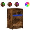 vidaXL Comodino con Luci LED Rovere Fumo in Legno Multistrato