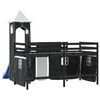 vidaXL Letto a Soppalco con Torre Bambini Bianco e Nero 90x190cm Pino