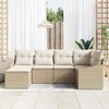 vidaXL Set di divani con cuscino 6 pcs Beige polyrattan