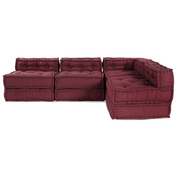 vidaXL Divano modulare 4 pcs Bordeaux Tessuto