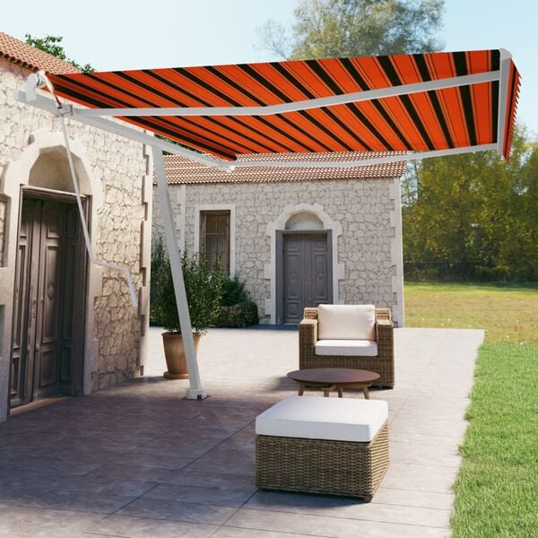 vidaXL Tenda da Sole Autoportante Automatica 450x350cm Arancio Marrone