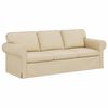 vidaXL Divano Crema 215 x 82 x 80 cm Tessuto
