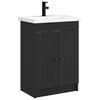 vidaXL Set di mobili per il bagno Nero 56 x 37,5 x 81 cm