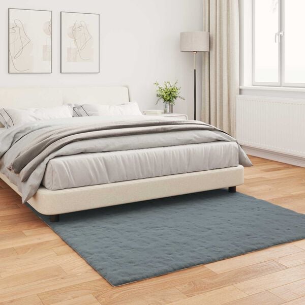 vidaXL Tappeto antiscivolo in di coniglio sintetica Olite Antracite