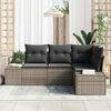 vidaXL Set Divano da Giardino 4 pcs Grigio polyrattan