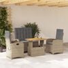 vidaXL Set da Pranzo da Giardino 4 pz con Cuscini Beige in Polyrattan