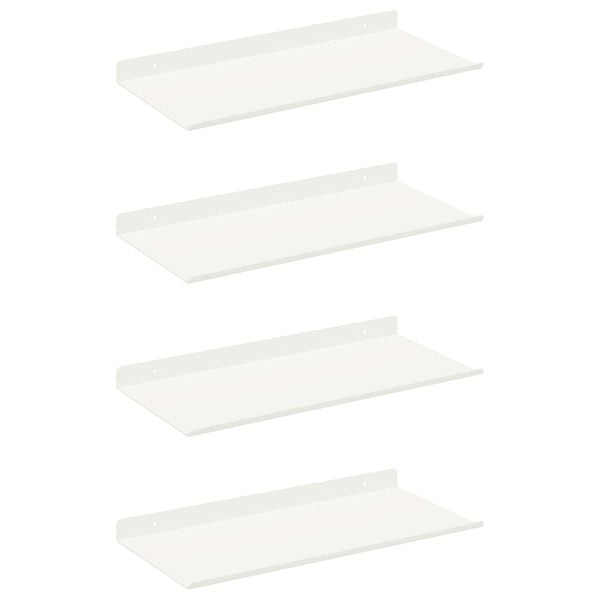 vidaXL Mensola sospesa 4 pcs Bianco 40 x 18 x 2,5 cm Acciaio