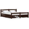 vidaXL Giroletto con 4 Cassetti Marrone Scuro Legno di Pino 160x200cm