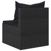 vidaXL Set Divani da Giardino 4 pz con Cuscini Nero in Polyrattan