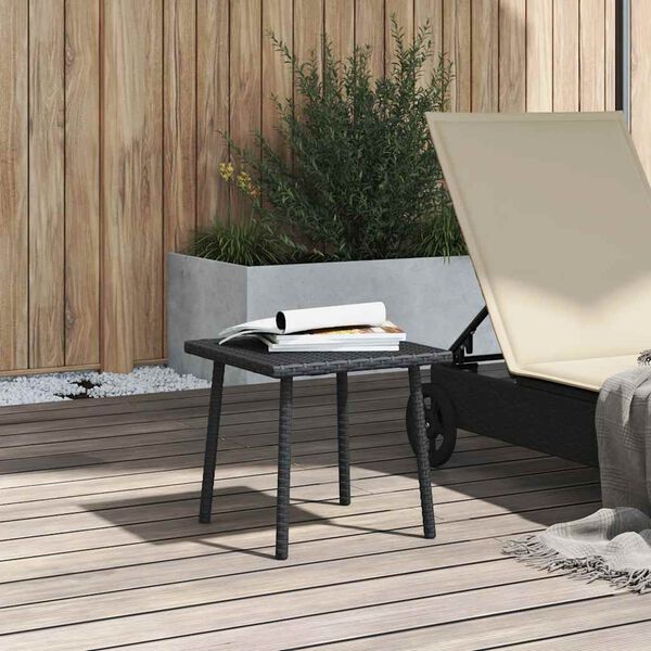 vidaXL Tavolino da Giardino Rettangolare Nero 40x40x37 cm Polyrattan