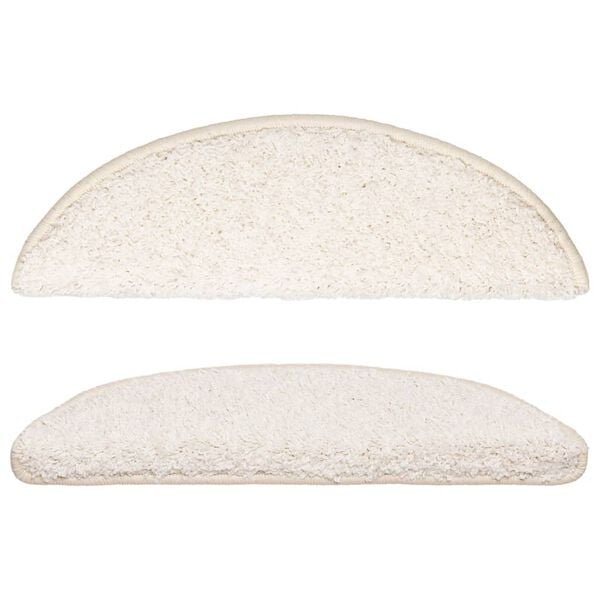 vidaXL Tappetini per scale 10 pz 56x17x3 cm Bianco Semicircolari