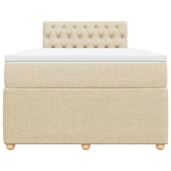 vidaXL Giroletto a Molle con Materasso Crema 120x200 cm in Tessuto