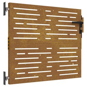 vidaXL Cancello da giardino 85x100 cm in acciaio Corten design quadrato
