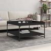 vidaXL Tavolino da Salotto Nero 80x80x45 cm Legno Multistrato e Ferro