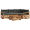 vidaXL Set di divani da esterno con cuscino 5 pcs Naturale e Antracite