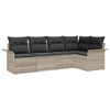 vidaXL Set Divano da Giardino 5 pz Grigio chiaro polyrattan
