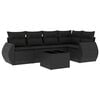 vidaXL Set Divano da Giardino 6 pz con Cuscini Nero in Polyrattan