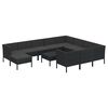 vidaXL Set Divani da Giardino 12 pz con Cuscini in Polyrattan Nero