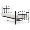 vidaXL Giroletto con Testiera e Pediera Metallo Nero 90x190 cm