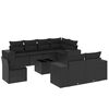 vidaXL Set Divani da Giardino 9 pz con Cuscini Nero in Polyrattan
