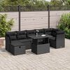 vidaXL Set Divani da Giardino con Cuscini 8 pz Nero in Polyrattan