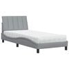 vidaXL Letto con Materasso Hanko Grigio Chiaro 80x200 cm in Tessuto