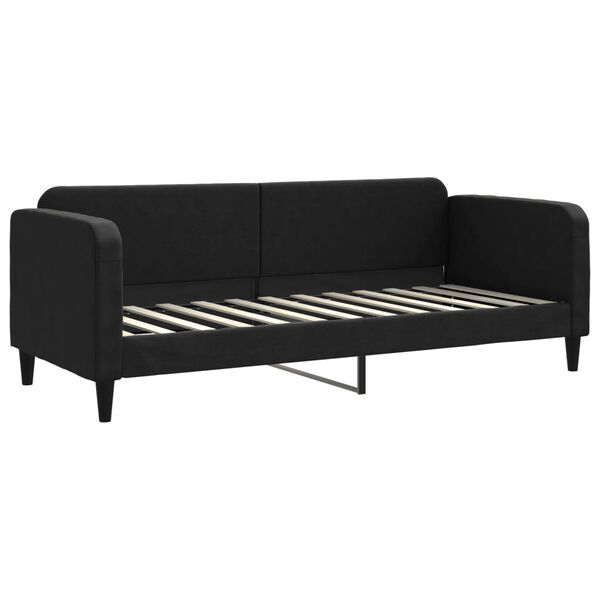 vidaXL Divano Letto Estraibile con Materassi Nero 80x200 cm Tessuto