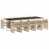 vidaXL Set da Pranzo da Giardino 11 pz con Cuscini Beige in Polyrattan