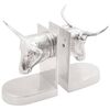 vidaXL Fermalibri 2 pz Argento 21,5 x 15,5 x 20 cm Alluminio