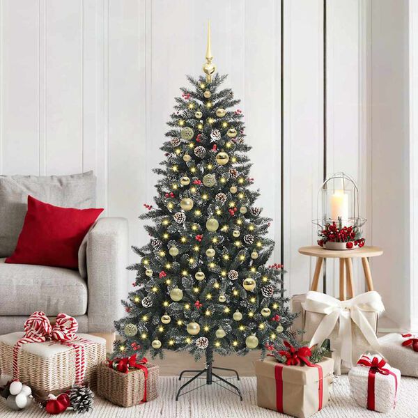 vidaXL Albero di Natale artificiale con 150 LED Verde 150 cm