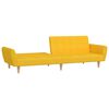 vidaXL Divano Letto a 2 Posti con Poggiapiedi Giallo in Tessuto
